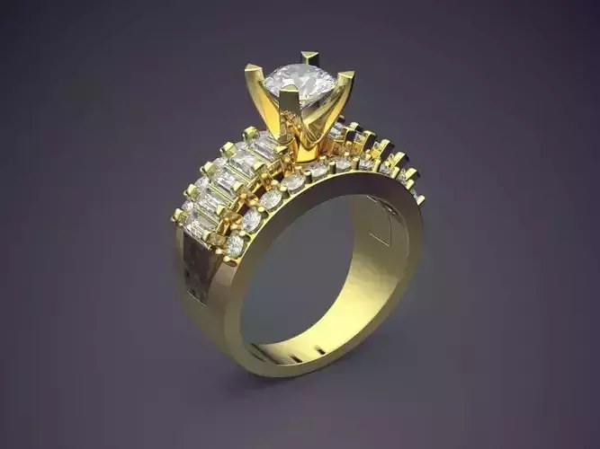 Magnificent Unique Thick Ring With Diamonds