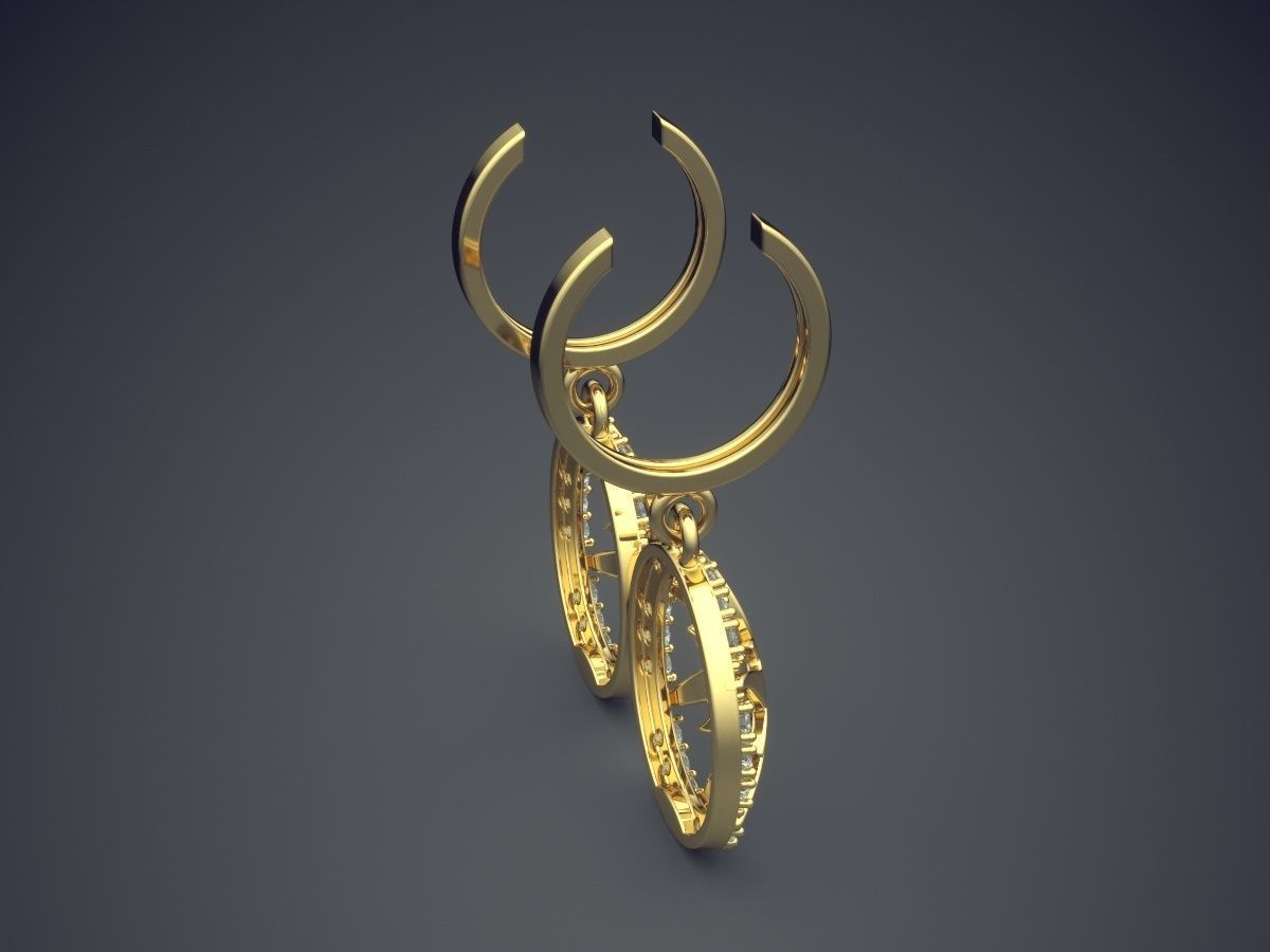 Gorgeous Vintage Earrings 3D print model_3