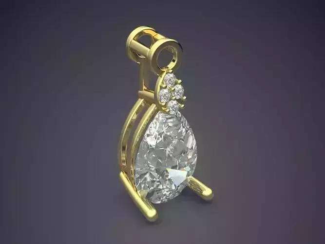 Raindrop-Shaped Diamond Pendant