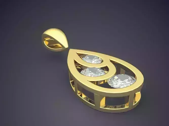 Gorgeous Raindrop-Shaped Diamond Pendant