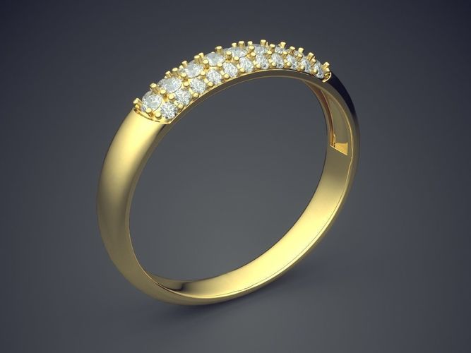 Petite Classy Diamond Ring For Engagement 3D print model