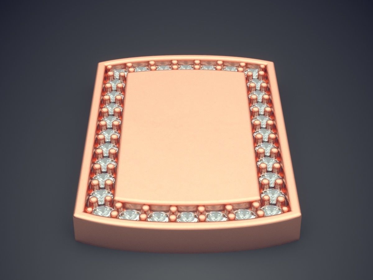 Simple Textured Plate Pendant 3D print model_2