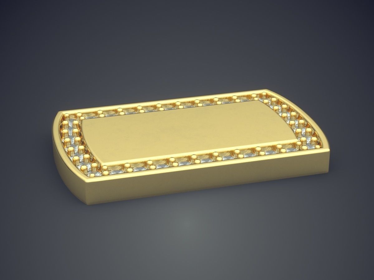 Simple Textured Plate Pendant 3D print model_3