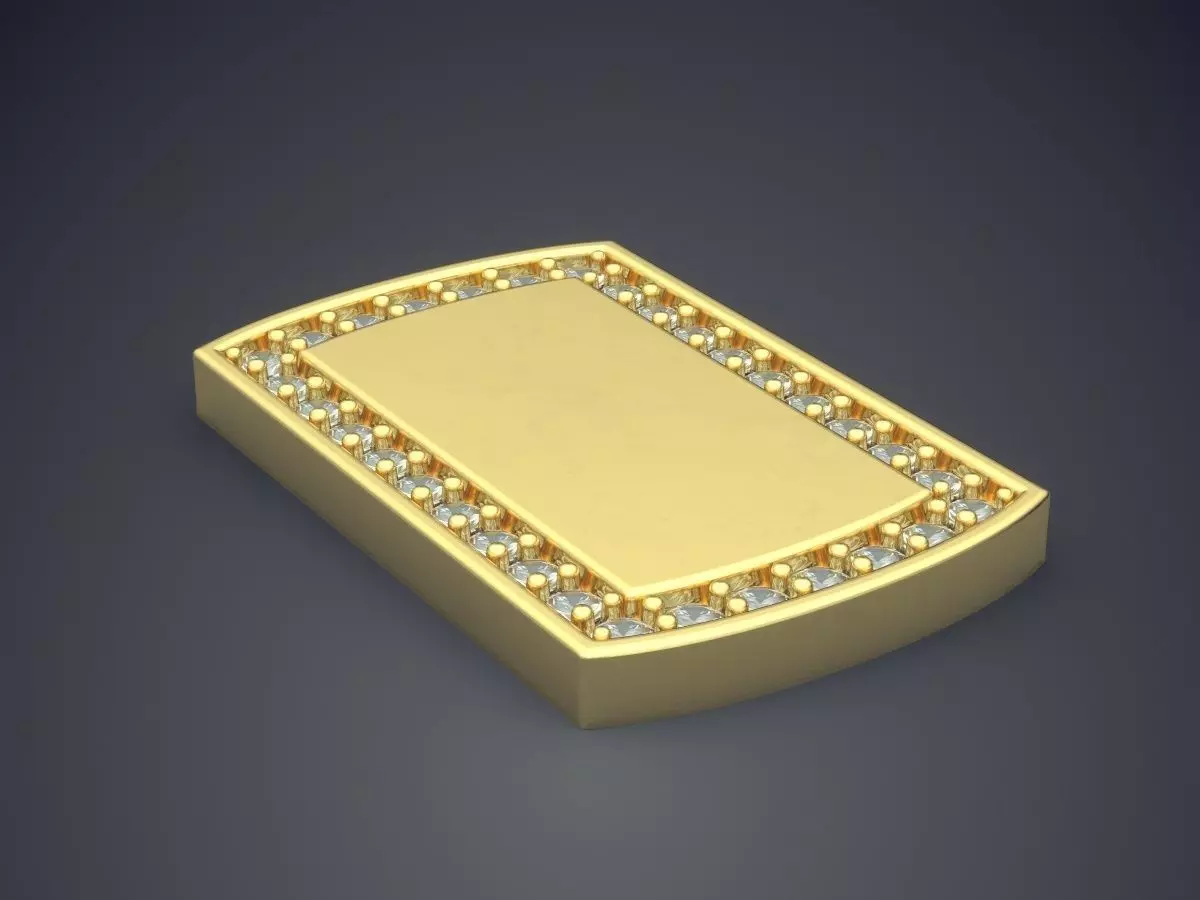 Simple Textured Plate Pendant 3D print model_0