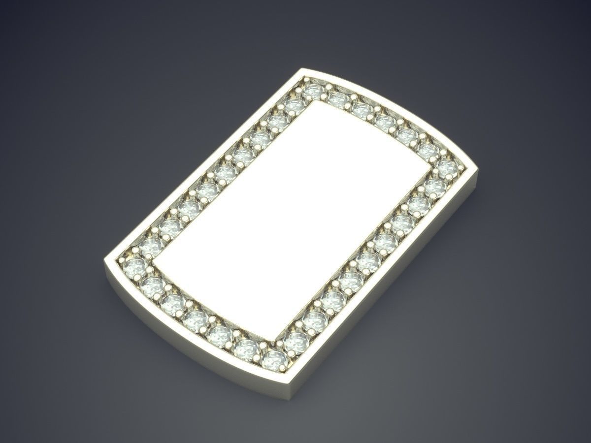 Simple Textured Plate Pendant 3D print model_1