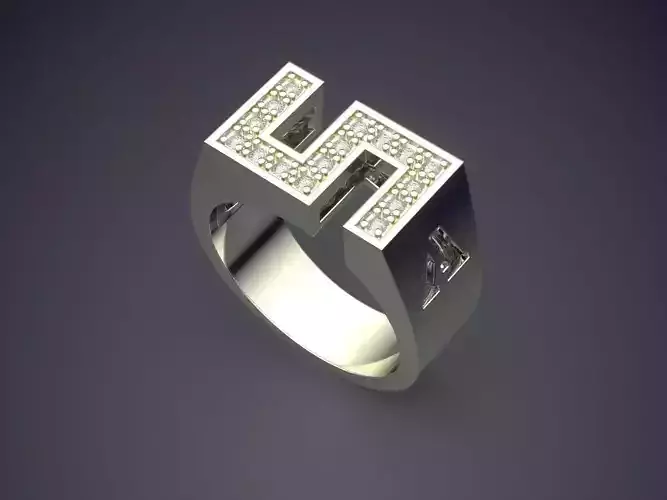 S-shaped Ring With Diamonds 1956