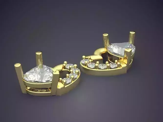 Heart Shape Earrings With Diamonds 1948
