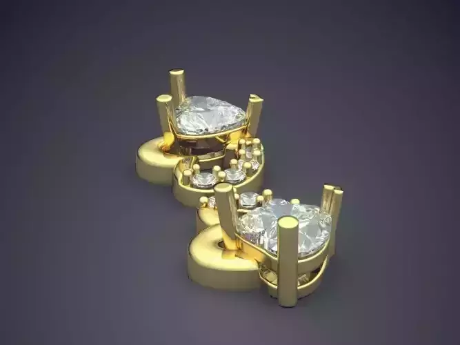 Heart Shape Earrings With Diamonds 1948