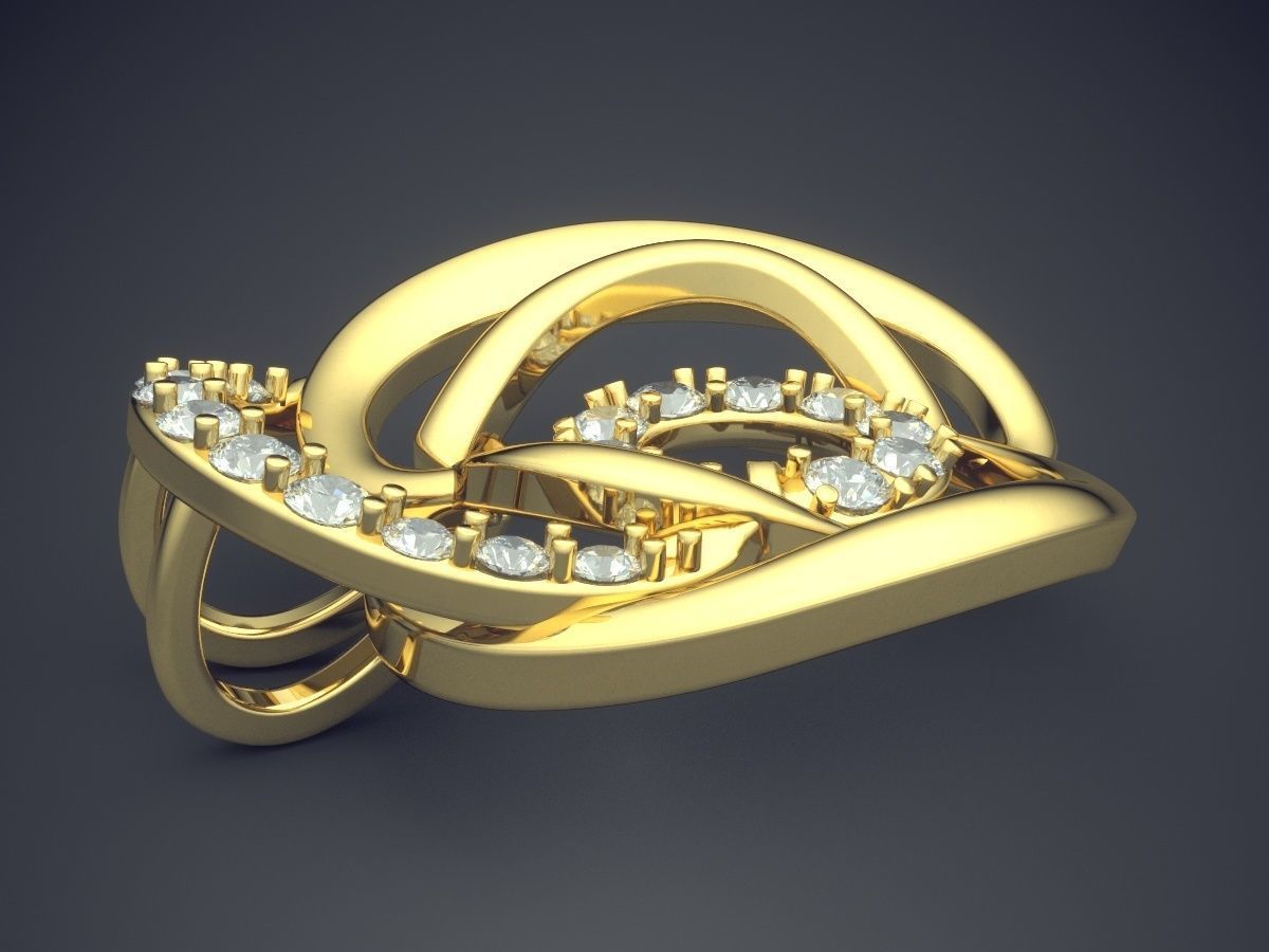 Unique Futuristic Shape Pendant 3D print model_3