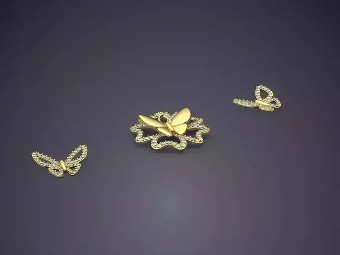 Butterfly Pendant With Diamonds 1952