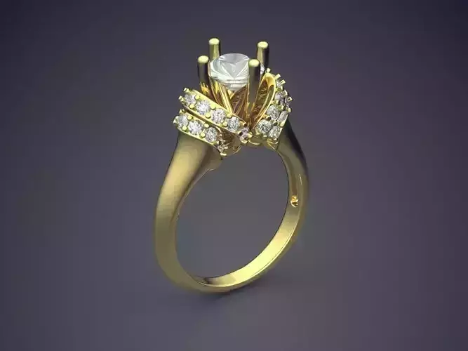 Luxurious Engagement Ring With Diamonds 1939