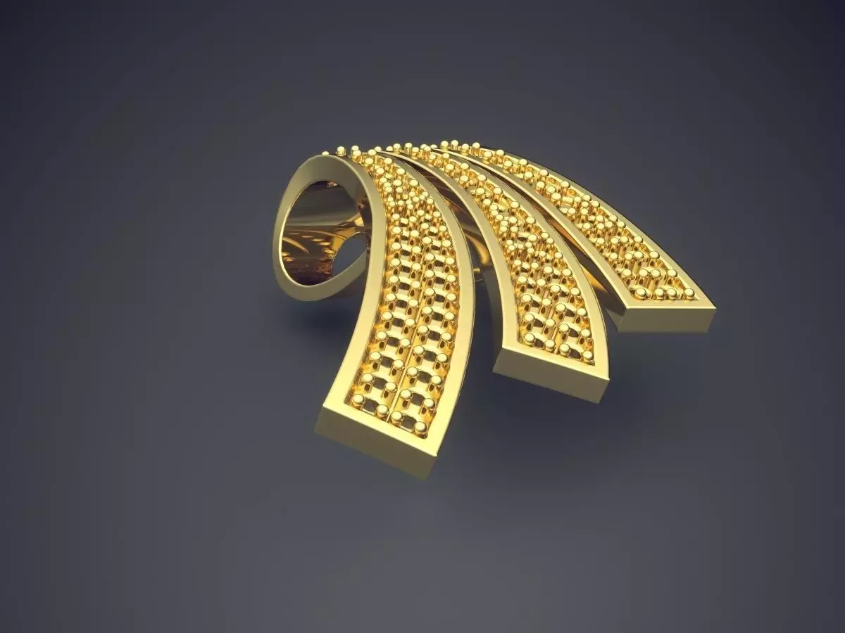 Gorgeous Impressive Design Textured Pendant 3D print model_0