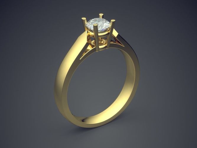 Classy Elegant Engagement Ring for Women 3D print model