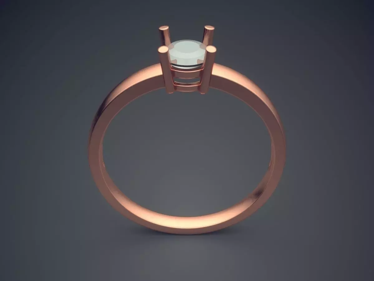 Thin Engagement Ring With Gem1922 3D print model_2