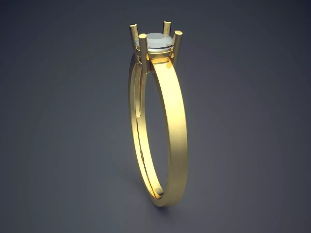 Thin Engagement Ring With Gem1922 3D print model_3