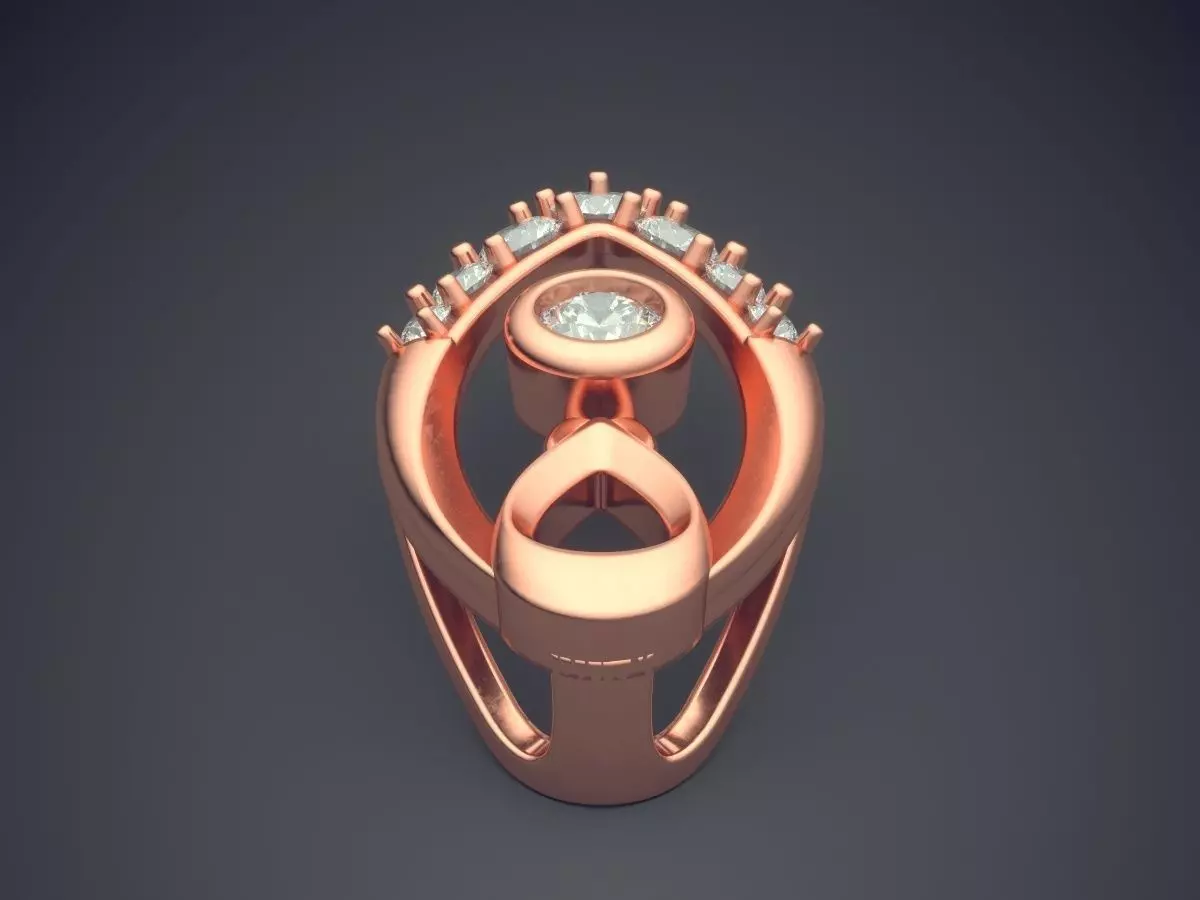 Leaf Shape Necklace With Diamonds 1914 3D print model_2