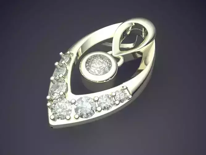 Leaf Shape Necklace With Diamonds 1914