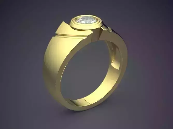 Luxurious Ring With Gem 1909 3D print model