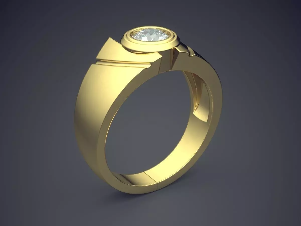Luxurious Ring With Gem 1909 3D print model_0