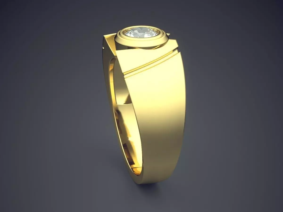 Luxurious Ring With Gem 1909 3D print model_3