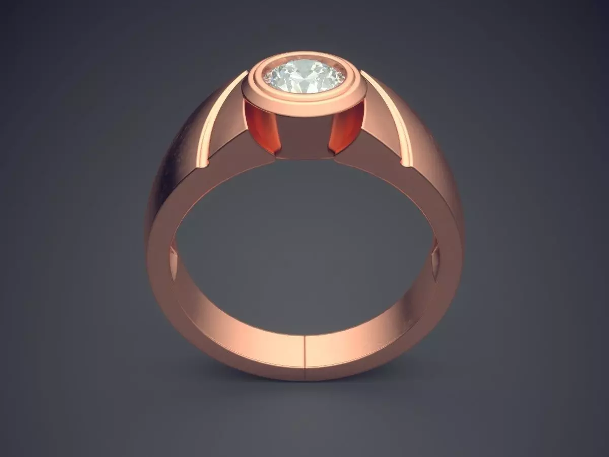 Luxurious Ring With Gem 1909 3D print model_2