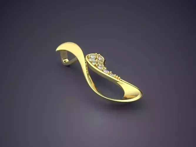 Curvy Pendant With Diamonds 1910