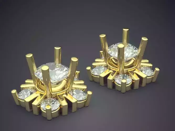 Unique and Beautiful Square Shape Diamond Earrings