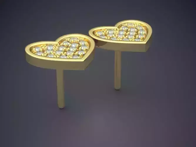 Simple Minimalistic Textured Heart-Shaped Earrings