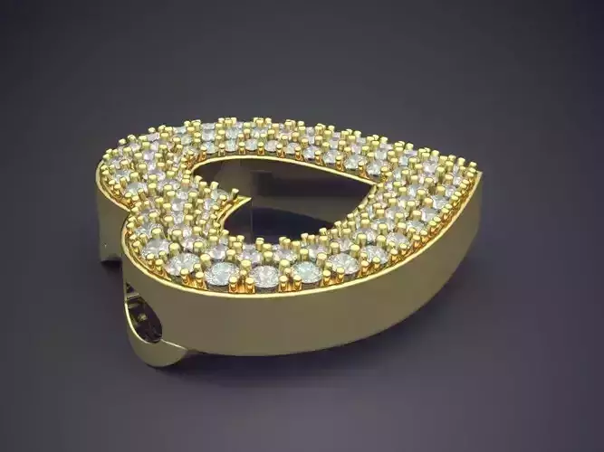 Heart Shape Pendant With Diamonds 1903