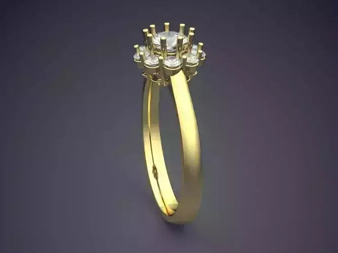Flower-shaped Wedding Ring With Diamonds 1902