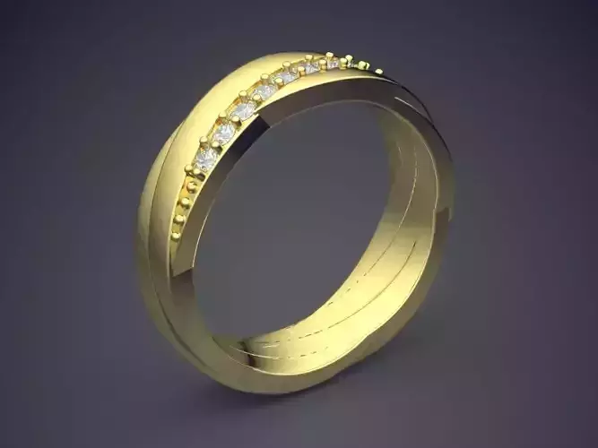 Classic Minimal Design Engagement Ring With Diamonds