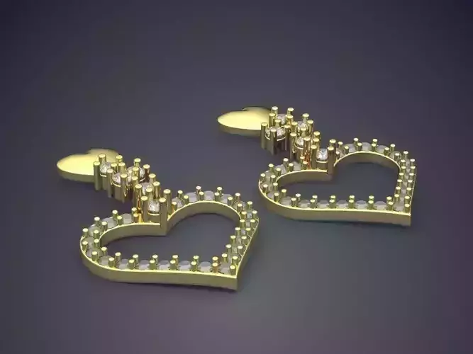 Girly Casual Heart-Shaped Earrings