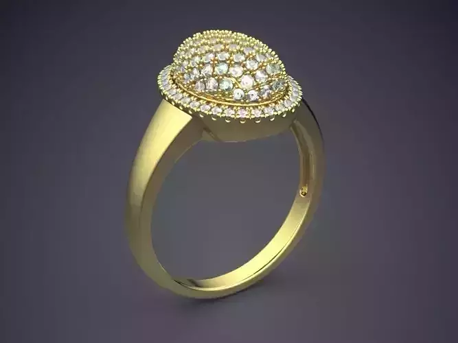 Ring With Small Diamonds 1885 3D print model