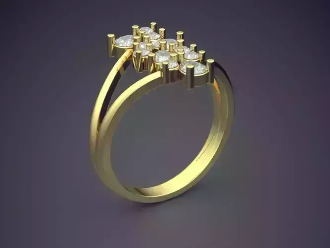 Curvy Ring With Diamonds 1871