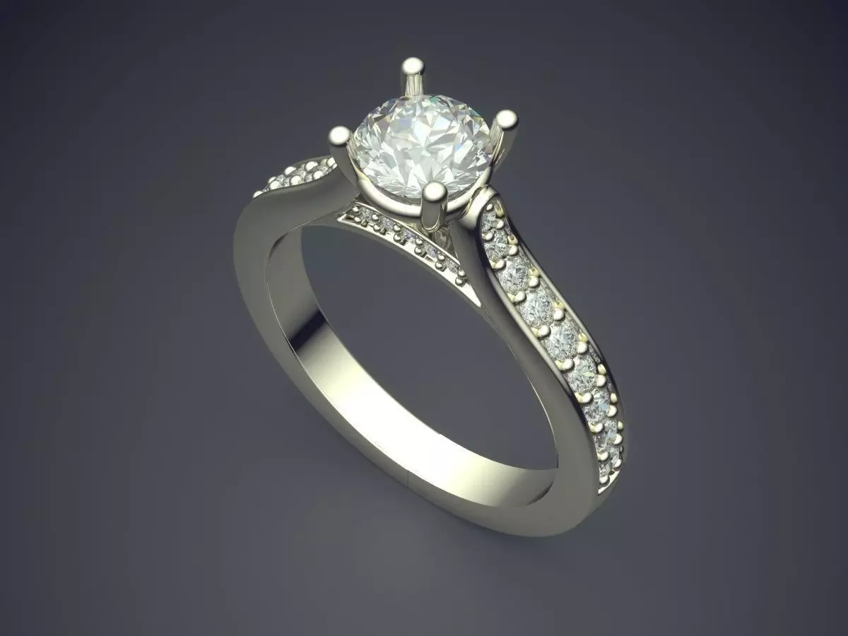 Ring With Diamonds 1861 3D print model_1