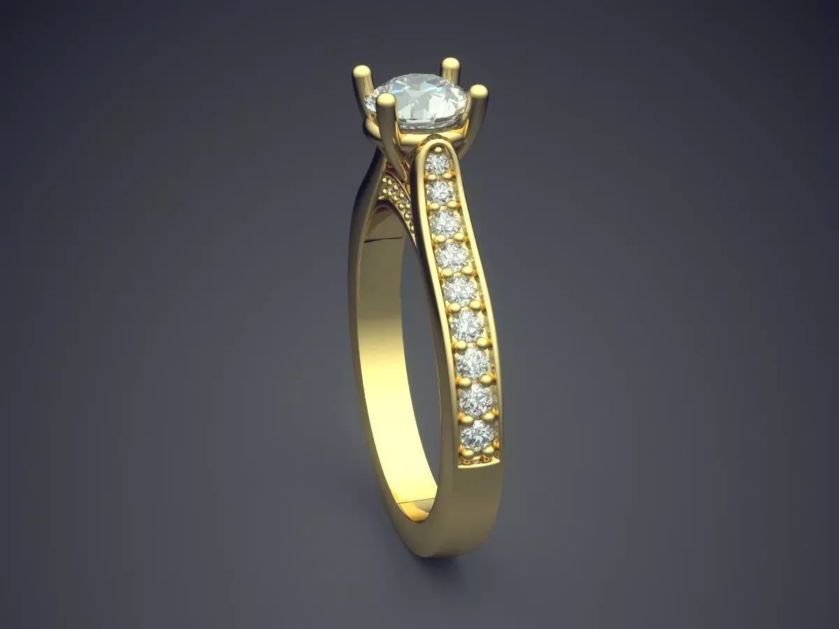 Ring With Diamonds 1861 3D print model_3