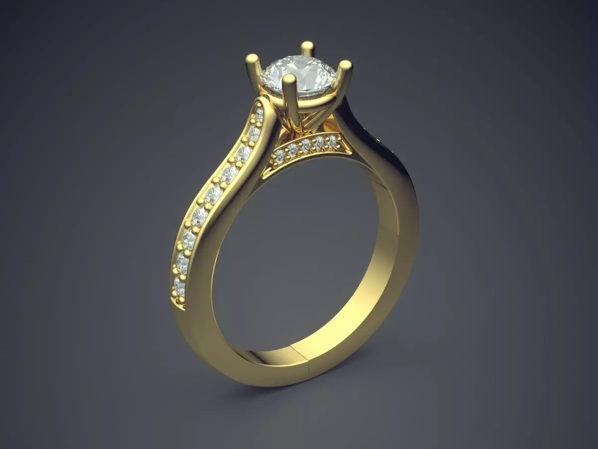 Ring With Diamonds 1861 3D print model_0