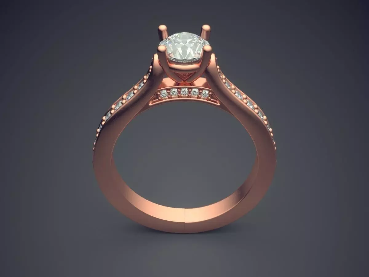 Ring With Diamonds 1861 3D print model_2