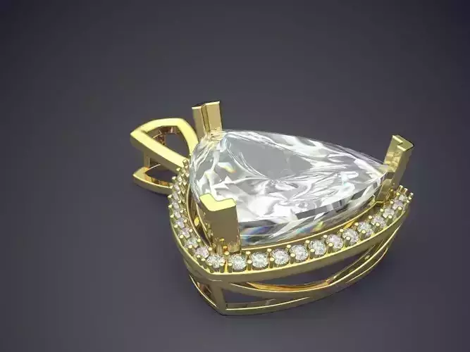 Beautiful Triangle Shaped Diamond Detailed Pendant