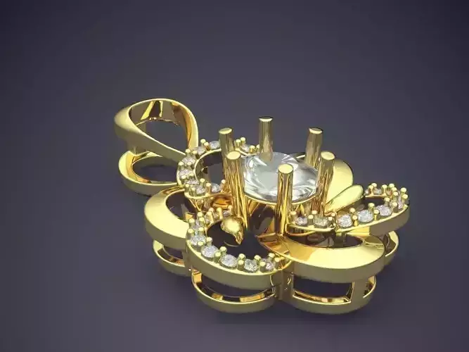 Flower Diamond Feminine Pendant