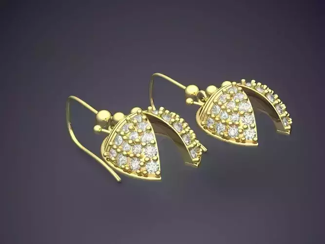 Lady-bug Shape Earrings With Diamonds 1855
