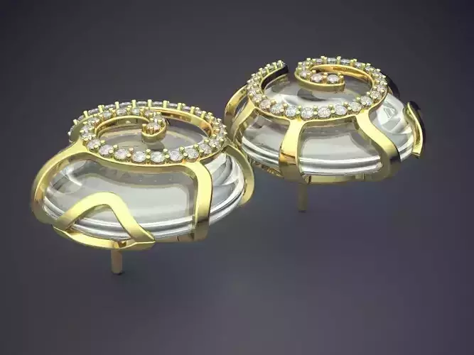 Elegant Glamorous Textured and Detailed Diamond-Earrings