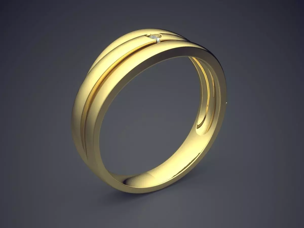 Minimalistic Textured Layered Unisex Ring 3D print model