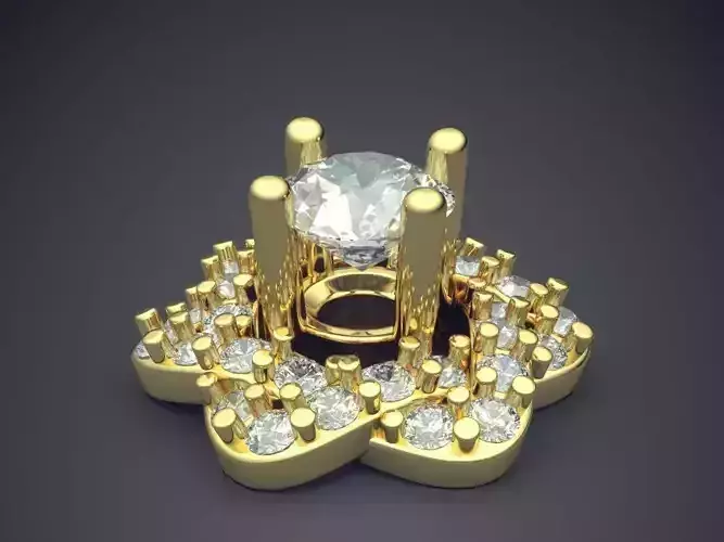 Flower-Shaped Diamond Pendant