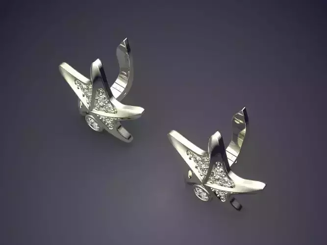 Star Shape Earrings With Diamonds 1842