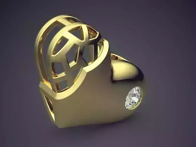 Unique Heart-Shaped Pendant With Diamonds 3D print model