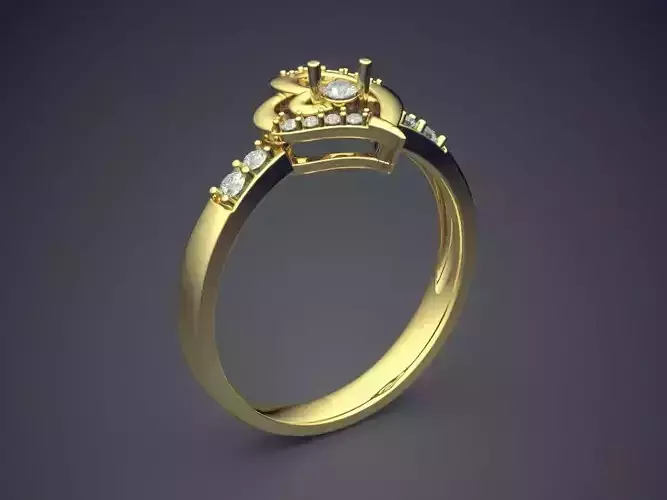 Heart-shaped Ring With Small Diamonds 1827