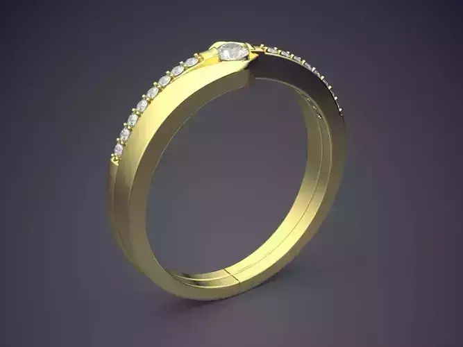 Curvy Ring With Small Diamonds 1826