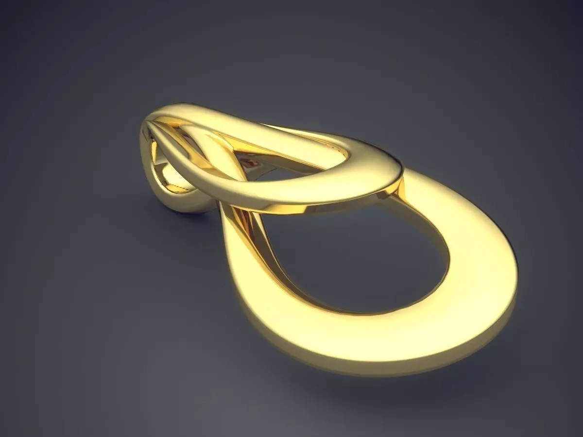 Unique Futuristic Raindrop-Shaped Pendant 3D print model_0