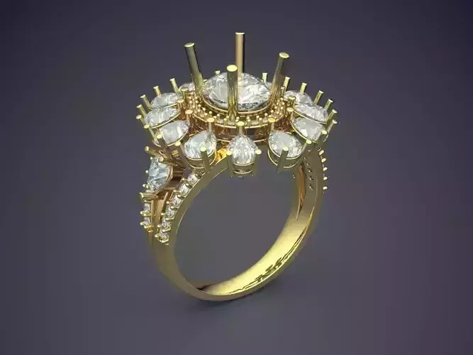 Flower Shape Ring With Diamonds 1805
